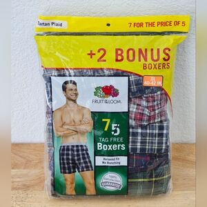 Fruit of the Loom Men's Boxers 7-Pack Tartan Plaid Woven, NIP, Size XL
